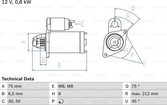 BOSCH 0 986 014 371 - Starteris adetalas.lv