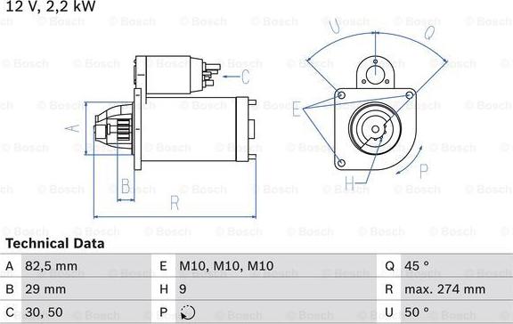 BOSCH 0 986 015 930 - Starteris adetalas.lv