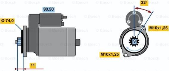 BOSCH 0 986 015 351 - Starteris adetalas.lv