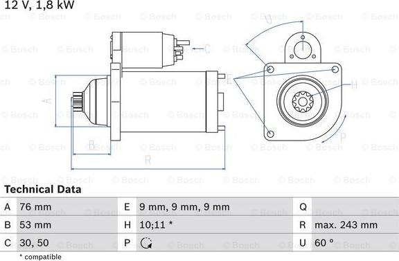 BOSCH 0 986 016 990 - Starteris adetalas.lv