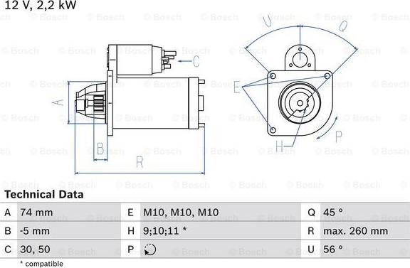 BOSCH 0 986 016 950 - Starteris adetalas.lv