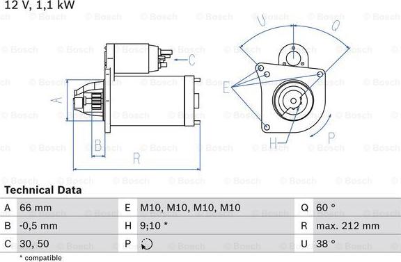 BOSCH 0 986 016 400 - Starteris adetalas.lv