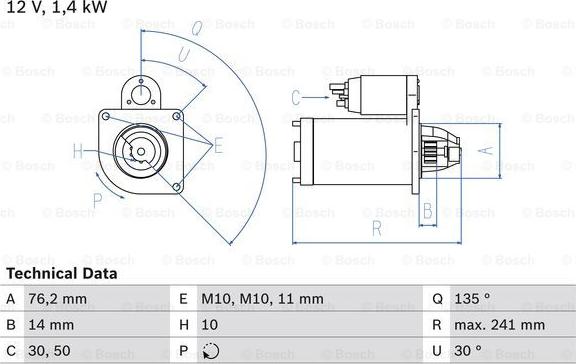 BOSCH 0 986 016 470 - Starteris adetalas.lv