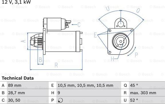 BOSCH 0 986 016 550 - Starteris adetalas.lv