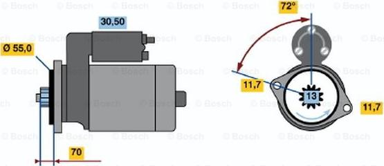 BOSCH 0 986 016 511 - Starteris adetalas.lv