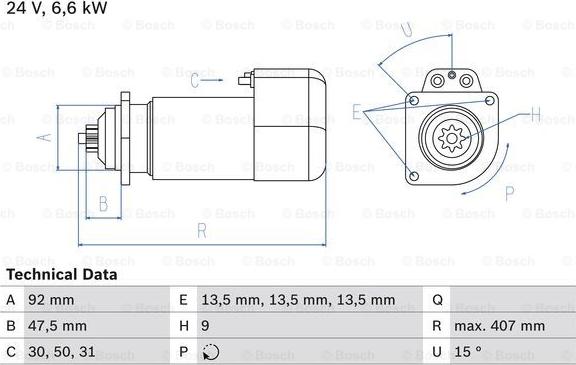 BOSCH 0 986 016 520 - Starteris adetalas.lv