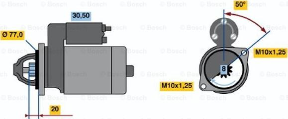 BOSCH 0 986 016 001 - Starteris adetalas.lv