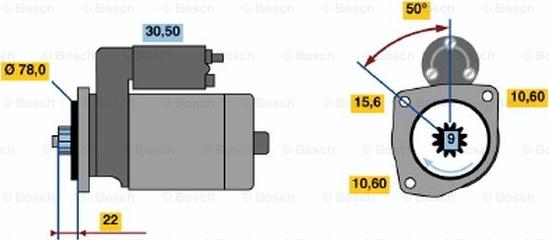 BOSCH 0 986 016 171 - Starteris adetalas.lv