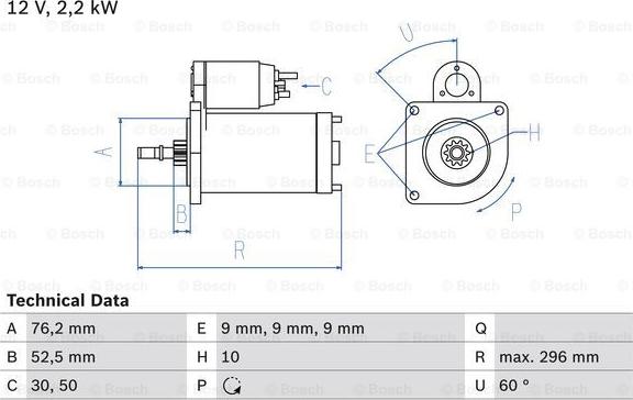 BOSCH 0 986 016 340 - Starteris adetalas.lv