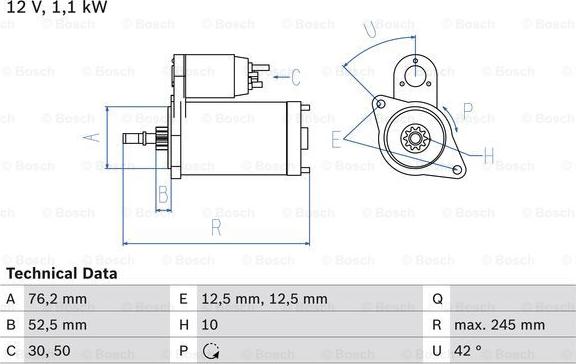 BOSCH 0 986 016 300 - Starteris adetalas.lv