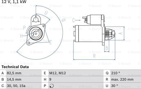 BOSCH 0 986 016 330 - Starteris adetalas.lv