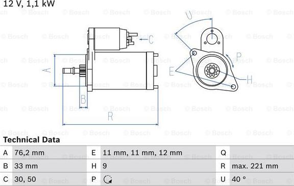 BOSCH 0 986 016 290 - Starteris adetalas.lv