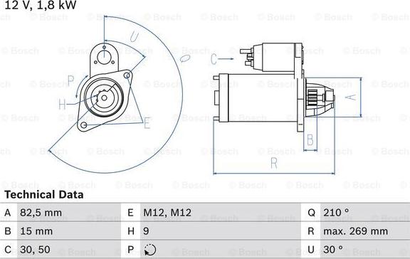 BOSCH 0 986 016 240 - Starteris adetalas.lv