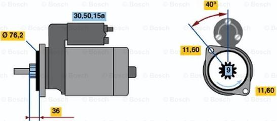 BOSCH 0 986 016 230 - Starteris adetalas.lv