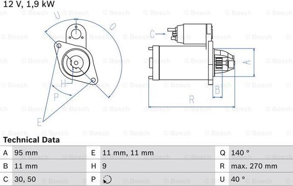 BOSCH 0 986 016 740 - Starteris adetalas.lv