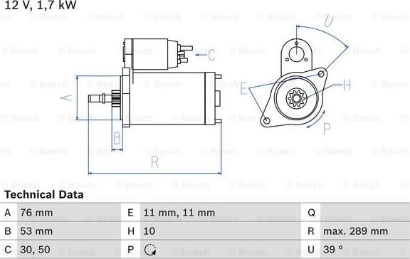 BOSCH 0 986 016 700 - Starteris adetalas.lv