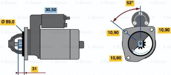 BOSCH 0 986 010 990 - Starteris adetalas.lv