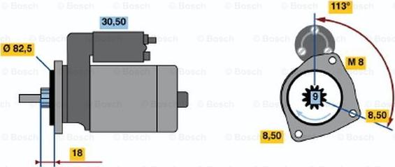 BOSCH 0 986 010 910 - Starteris adetalas.lv