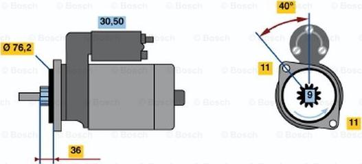 BOSCH 0 986 010 920 - Starteris adetalas.lv