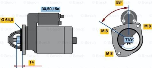 BOSCH 0 986 010 450 - Starteris adetalas.lv