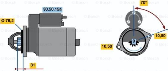 BOSCH 0 986 010 430 - Starteris adetalas.lv