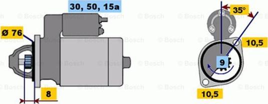 BOSCH 0 986 010 640 - Starteris adetalas.lv