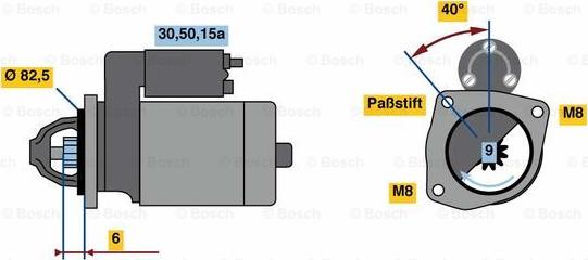 BOSCH 0 986 010 660 - Starteris adetalas.lv