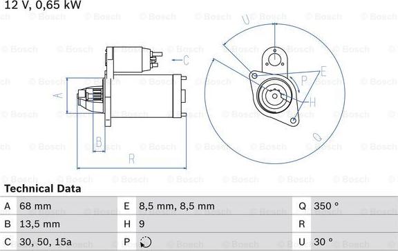 BOSCH 0 986 010 040 - Starteris adetalas.lv