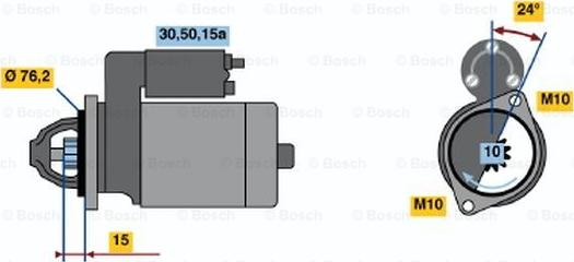 BOSCH 0 986 010 020 - Starteris adetalas.lv