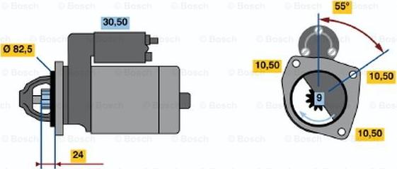 BOSCH 0 986 010 190 - Starteris adetalas.lv