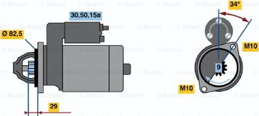 BOSCH 0 986 010 890 - Starteris adetalas.lv