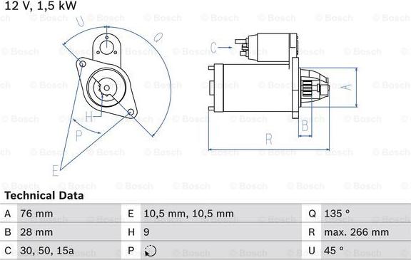 BOSCH 0 986 010 870 - Starteris adetalas.lv