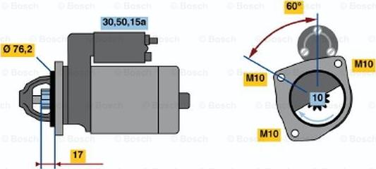 BOSCH 0 986 010 240 - Starteris adetalas.lv