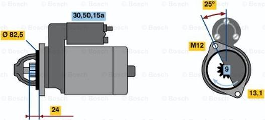 BOSCH 0 986 010 780 - Starteris adetalas.lv