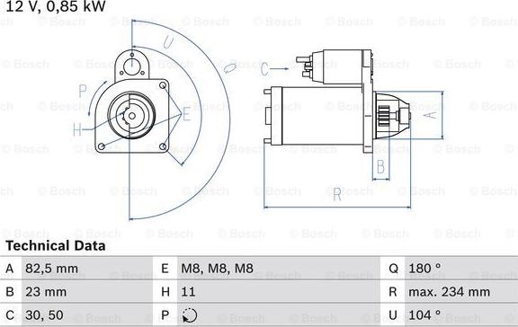 BOSCH 0 986 011 910 - Starteris adetalas.lv