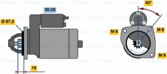 BOSCH 0 986 011 921 - Starteris adetalas.lv