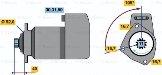 BOSCH 0 986 011 430 - Starteris adetalas.lv