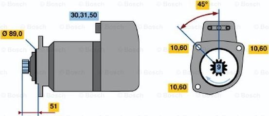 BOSCH 0 986 011 540 - Starteris adetalas.lv