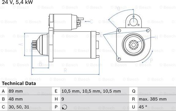 BOSCH 0 986 011 550 - Starteris adetalas.lv