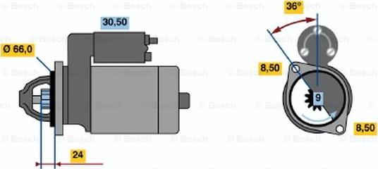 BOSCH 0 986 011 671 - Starteris adetalas.lv