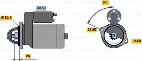 BOSCH 0 986 011 000 - Starteris adetalas.lv