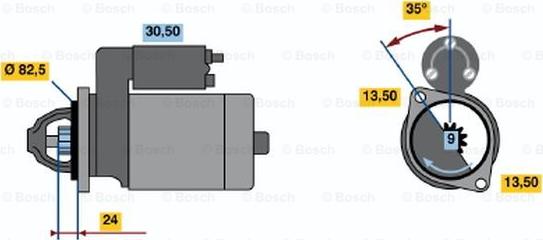 BOSCH 0 986 011 010 - Starteris adetalas.lv