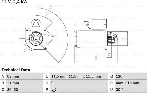 BOSCH 0 986 011 020 - Starteris adetalas.lv