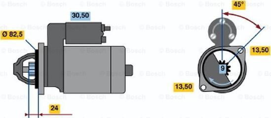 BOSCH 0 986 011 190 - Starteris adetalas.lv