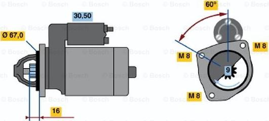 BOSCH 0 986 011 871 - Starteris adetalas.lv