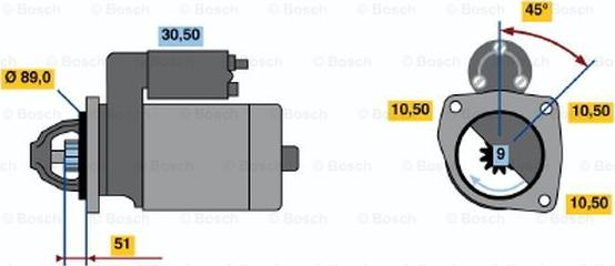 BOSCH 0 986 011 340 - Starteris adetalas.lv