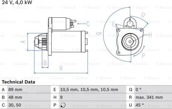 BOSCH 0 986 011 280 - Starteris adetalas.lv