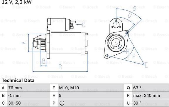 BOSCH 0 986 018 910 - Starteris adetalas.lv