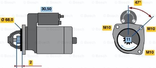 BOSCH 0 986 018 511 - Starteris adetalas.lv