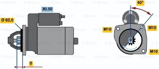 BOSCH 0 986 018 581 - Starteris adetalas.lv